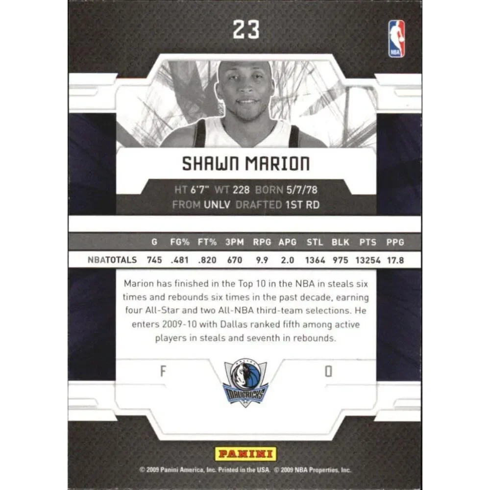 2009 Donruss Elite Basketball Card - #23 Shawn Marion